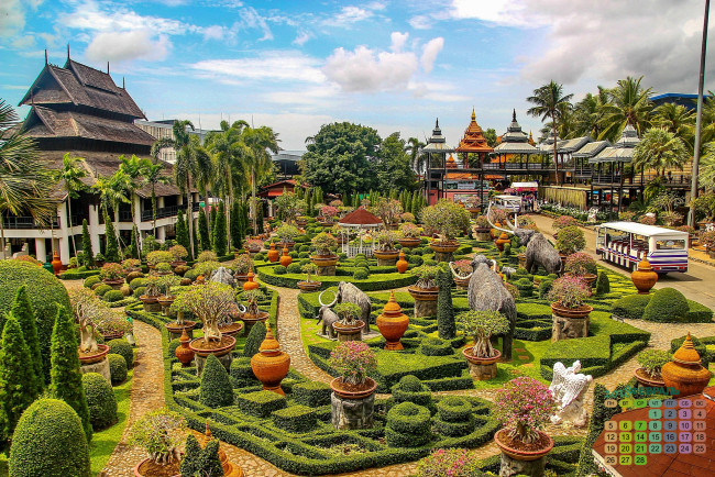 Обои картинки фото таиланд, календари, природа, постройка, растения, 2018