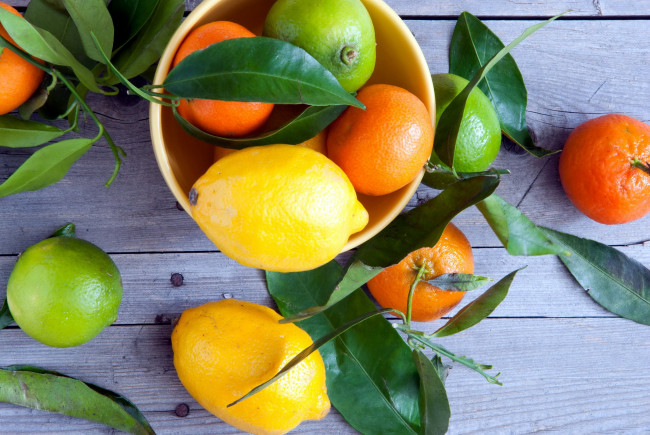 Обои картинки фото еда, цитрусы, мандарин, лимон, лайм