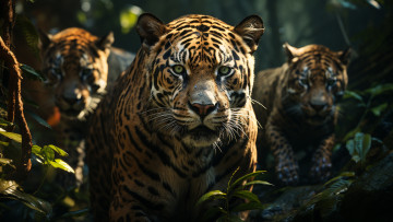 Картинка 3д+графика животные+ animals взгляд морда природа тигр поза ии-арт нейросеть
