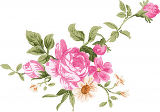Картинка рисованные цветы ветка