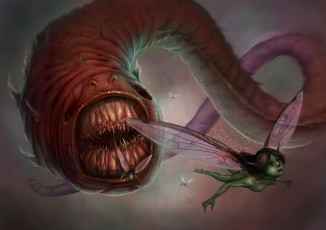 Картинка фэнтези существа погоня чудовище монстр феи