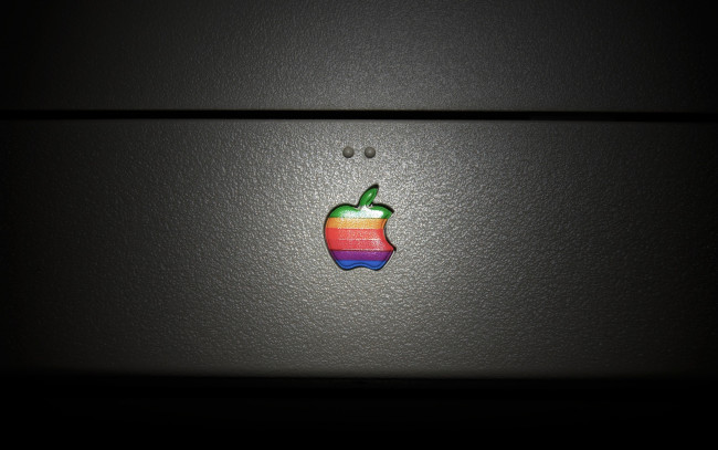 Обои картинки фото компьютеры, apple, логотип, яблоко, монитор