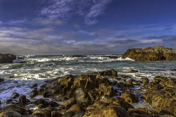 Картинка природа побережье волны камни океан