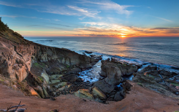 Картинка природа восходы закаты рассвет пляж побережье oregon coast океан