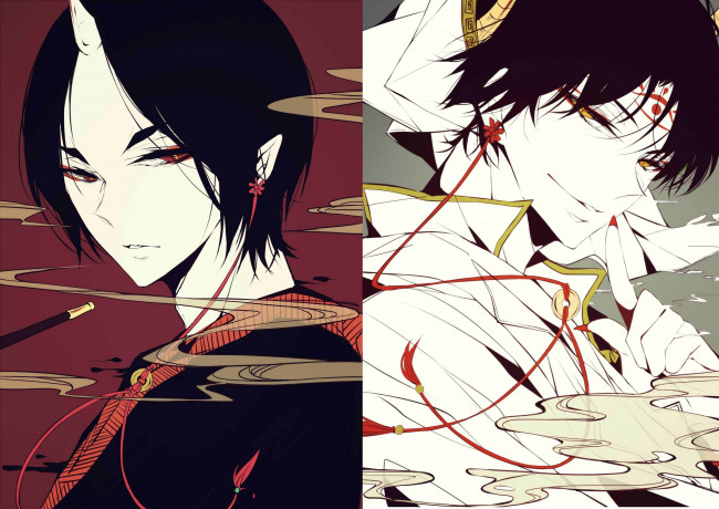 Обои картинки фото аниме, hoozuki no reitetsu, хакутаку, хладнокровный, хозуки