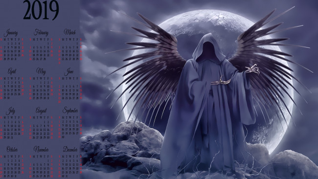 Обои картинки фото календари, фэнтези, планета, крылья, плащ