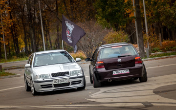 Картинка автомобили разные+вместе volkswagen golf