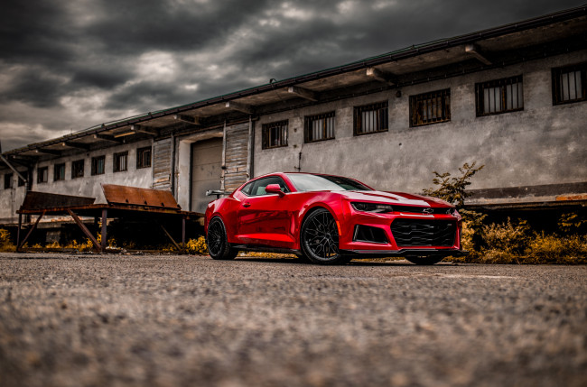 Обои картинки фото автомобили, camaro, chevrolet, zl1, red, devil, красный, дьявол