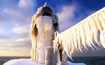 Картинка природа маяки лед