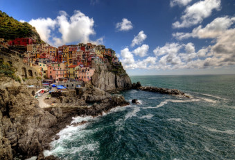 Картинка города амальфийское лигурийское побережье италия утес дома море