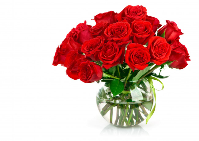 Обои картинки фото цветы, розы, бутоны, ваза, букет, алые