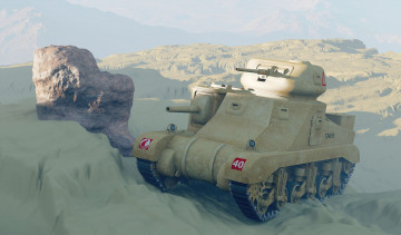 обоя техника, 3d, песок, танк