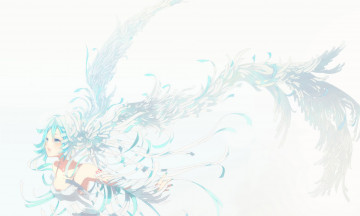 Картинка vocaloid аниме татуировка бинты крылья девушка hatsune miku вокалоид ikushima арт