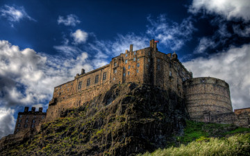 Картинка edinburgh+castle города эдинбург+ шотландия холм замок стены башни