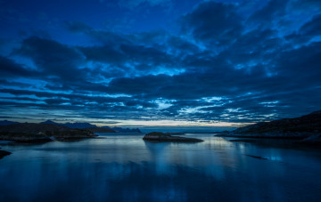 Картинка природа реки озера горы залив острова ночь