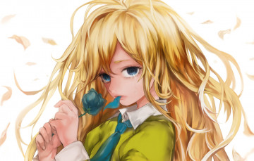 Картинка аниме ib mary game галстук слеза роза девушка