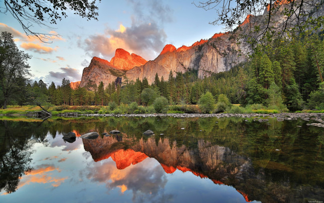 Обои картинки фото природа, реки, озера, горы, yosemite, national, park, california, пейзаж