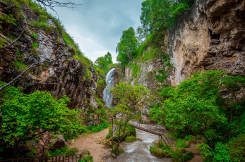 Картинка водопад природа водопады кавказ карачаево-Черкесия