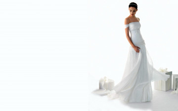 Картинка девушки sara+sampaio модель сара сампайо ободок плечи платье невеста подарки коробки серьги