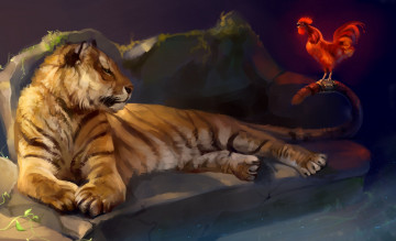 Картинка рисованное животные +тигры тигр by salamandra-s петух