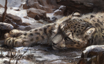 Картинка рисованное животные +ягуары +леопарды by kenket снег барс