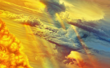 Картинка рисованное природа облака закат небо by exobiology