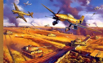 Картинка календари рисованные +векторная+графика самолет танк война полет