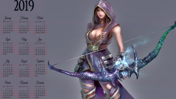 Картинка календари фэнтези воительница девушка оружие