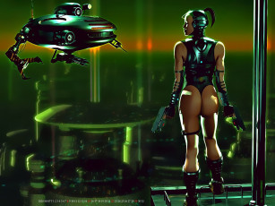 Картинка календари фэнтези девушка оружие робот механизм аппарат будущее calendar 2020