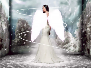 Картинка календари фэнтези женщина крылья ангел фон девушка calendar 2020