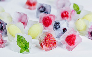 Картинка еда фрукты +ягоды мята ягоды лед