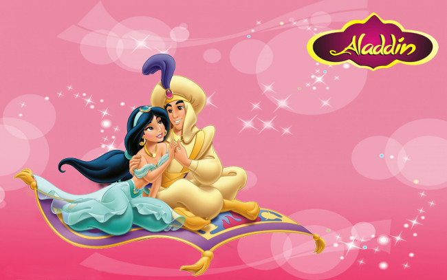 Обои картинки фото мультфильмы, aladdin, принцесса, жасмин, аладдин, ковер