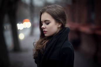 Картинка девушки -+брюнетки +шатенки eкатерина кузнецова женщины модель брюнетка максим гусельников черное пальто закрытые глаза макияж вид сбоку на улице городской природе