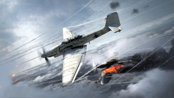 обоя видео игры, war thunder,  world of planes, самолеты, бой