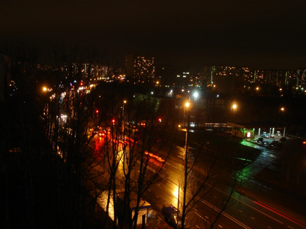 Обои картинки фото ночная, москва, вид, из, моего, окна, города, россия