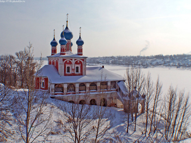 Обои картинки фото тутаев, зима, казанская, церковь, города, православные, церкви, монастыри
