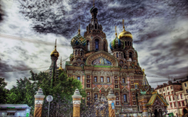 Обои картинки фото храм, спаса, на, крови, санкт, петербург, города, петергоф, россия