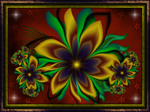 Картинка 3д+графика flowers+ цветы лепестки цвета фон узор