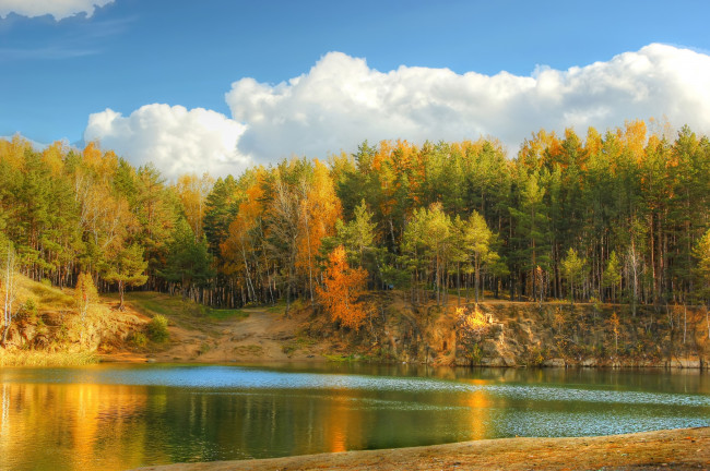 Обои картинки фото природа, реки, озера, вода, осень