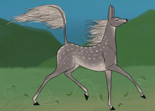 Картинка рисованное животные лань