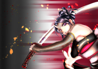 Картинка аниме ангелы +демоны девушка nu seat взгляд меч рука