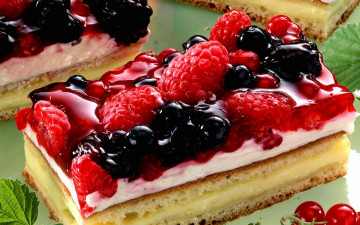 Картинка еда пироги малина кусок ягоды пирог смородина