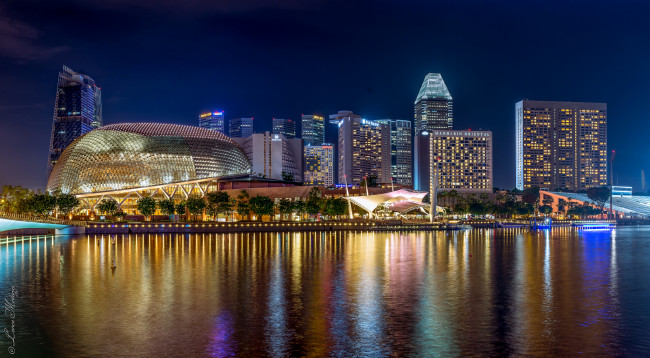 Обои картинки фото singapore, города, сингапур , сингапур, ночь