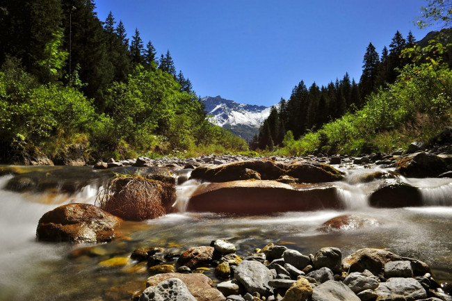 Обои картинки фото природа, реки, озера, горы, река, водопад, швейцария