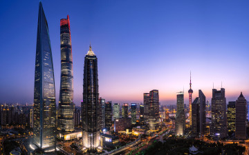 Картинка города шанхай+ китай луцзяцзуй шанхай горизонт локаце китайские небоскребы азия