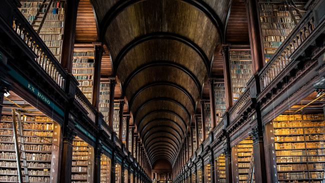 Обои картинки фото trinity college, dublin,  irland, интерьер, кабинет,  библиотека,  офис, trinity, college, irland