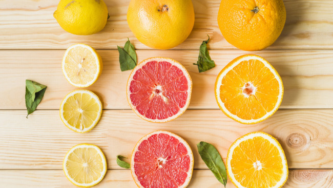 Обои картинки фото еда, цитрусы, лимон, грейпрут, апельсин