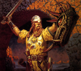 Картинка иван+-+вдовий+сын рисованное борис+ольшанский воин меч змей голова