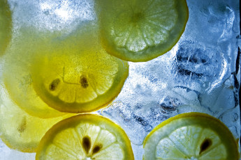 Картинка еда цитрусы лимон лед вода