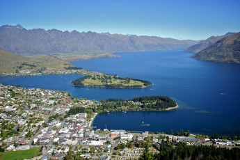 обоя города, панорамы, новая, зеландия, queenstown